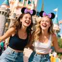 MADO 2 pack mouse ears headbands for adults women little girls boys (bright purple, onesize)
