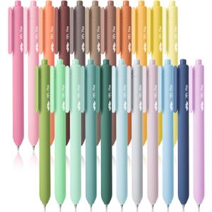 Mr. Pen- Retractable Gel Pens for Journaling, 22 Pack, Pastel, Morandi and Vintage Color Inks, Fast Dry, Colorful & Soft grip Barrels, Smooth Writing, 0.7mm Fine Point Aesthetic Pens