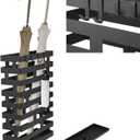 Tudomro Umbrella Stands for Entryway Large Metal Umbrella Holder 3.94 x 11.81 x 16.93 Inches with Removable Water Tray and Hooks Decor Freestanding Rectangular Hollow Rack for Home Office (Black)