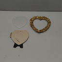 Isaac Jacobs 5x5 Gold Heart Shaped Rose Border Resin Frame, Photo Tabletop & Wall Display Hanging Display & Home Dcor (5x5, Gold)