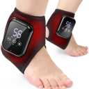 2-Pack Ankle Heating Pads with Massage, Ankle Massager for Pain Relief, Heated Wraps for Foot & Ankle, 3 Heat & Vibration Settings, Auto Shut-Off, Cord-Free Use for Daily Comfort & Active (Black)