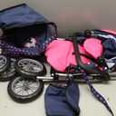 Bayer: Baby Doll City Star Pram in Polka Dots, Blue/Pink | Baby Dolls | Pretend | Dress up | Accessories