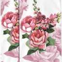 Wotinsi Pink Roses Hand Towel for Bathroom Set of 2 Hand Bath Towels Soft Absorbent Decorative Towels for Bathroom Kitchen Yoga Home Decor 14 x 28 in