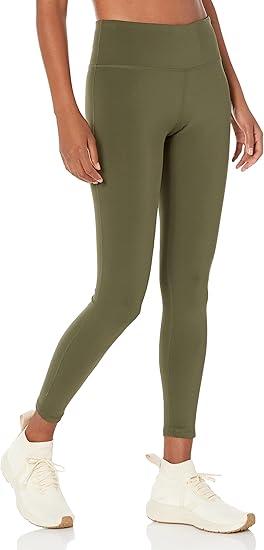Amazon Essentials Women's Active Sculpt Mid Rise Full Length Leggings, Olive (XL)