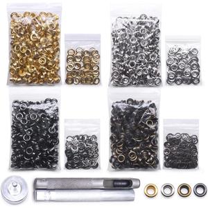 SEMINI Grommet Kit 800 Sets 6mm Gronmets Eyelets with 3 Pieces Install Tool Kit, 4 Colors