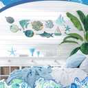 Yuntau 10 Pcs Fish Wall Decor Wood School of Fish Wall Decor Beach Theme Bathroom Decoration Wooden Nautical Coastal Pictures Home Hanging Art Summer Coastal Gift
