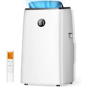 14000 BTU Inverter Portable Air Conditioners, Dual Hose Portable AC for Large Room up to 700 sq. ft, 3-in-1 Self-Evaporating AC Units with Fan & Dehumidifier, Quiet Sleep Mode(42dB), Auto Swing