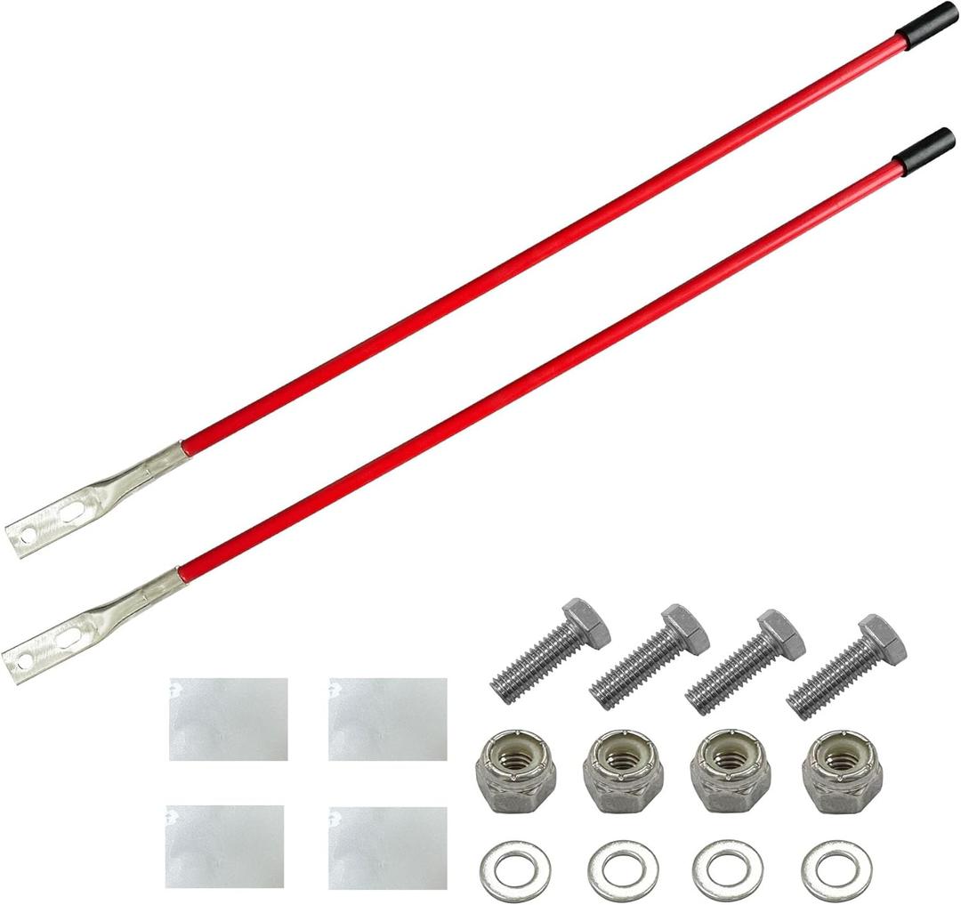 Snow Plow Blade Markers Guides Kit 304 Stainless Steel Joint 27'' Upgraded Thickened Material High Visibility Never Break Never Rust Fit for Most Snow Plow,ATV Plow Markers (Red)