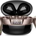 Wireless Earbuds, Bluetooth 5.4 Headphones In Ear, True Wireless Ear Buds HiFi Stereo Deep Bass with 4 ENC Noise Cancelling Mic, Bluetooth Ear Buds 47H Long Playtime LED IP7 Waterproof USB-C (Black)
