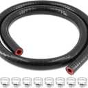 TuoLauthon 3-Ply ID 5/16 Inch Silicone Coolant Hose,Length 3.3Ft(1m) Wall Thickness 4.5mm,High Performance Radiator Universal Straight Coupler Reinforced Rubber Tube with 10Pcs Clamps