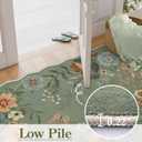 Lahome Floral Rugs for Entryway, 2X3 Washable Kitchen Rugs Ultra-Thin Soft Rug, Non Slip Indoor Door Mat Stain Resistant Boho Small Flore Throw Carpet for Bathroom Bedroom (2x3ft,Green)