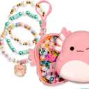 Horizon Group USA Original Squishmallows Archie The Axolotl Bracelet Kit, Friendship Bracelet Kit, Charm Bracelet Making Kit, Gifts for Girls, Squishmallows for Boys, Craft Kits