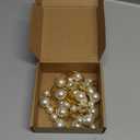 Sliner 24 Pcs Pearl Napkin Rings, Gold Table Napkin Holder Buckles for Dinning Table Setting Christmas Wedding Party Supplies