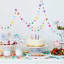 Outus 5 Pieces Colorful Dots Paper Garland Easter Decor Round Glitter Hanging Confetti Streamers Backdrop for Spring Birthday Classroom Halloween Trunk or Treat Car Decoration (Rainbow)