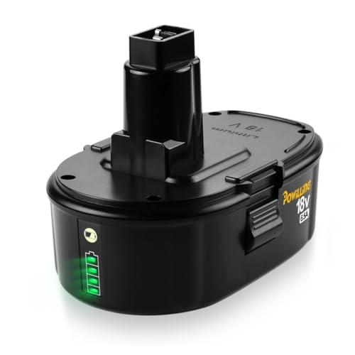 Powilling Innovation 6.5Ah Lithium-Ion Replacement Battery for Dewalt 18V XRP Ni-Cad Battery DC9096 DC9098 DC9099 DE9039 for Dewalt 18Volt Batteries