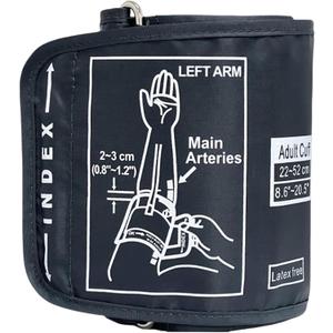 Replacement Extra Large Cuff for Omron BP Monitors 22-52CM Big Arm - Adjustable XL Blood Pressure Cuff, Includes 6 Universal Interface, Blood Pressure Monitors Large Cuff CompatibleDark Gray