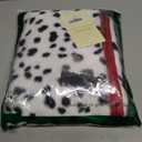 Cosrea Women Halloween Costume Black and White Spotted Dog Shawl Faux Stole for Adult (White)