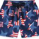 Toddlers Baby Boys' 3-Piece Rashguard Set Kids Bathing Suit Set with Hat UPF 50+ (6-9 Months, Usa Flag)