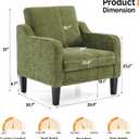 VINGLI Accent Chair for Living Room Chairs Olive Green Reading Chair for Bedroom Scooped Arm Chair Mid Century Modern Accent Chairs Upholstered Comfy Chair for Apartment, Waiting Room, 29.9" x 30.7" x 33"