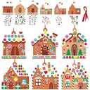36 Sets Christmas DIY Art Craft Kits Gingerbread House Ornaments Art Sets Winter Christmas Stickers Arts and Crafts Bulk for Kids Winter Holiday Xmas Theme Classroom Activities Party Decorations