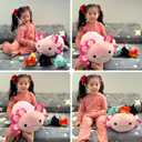 BENINY 4Pcs Axolotl Plush Set - 24 Inch Large Pink Mommy with 3 Babies, Soft Pillow Stuffed Animals for Decor or Gift, Safe for Girls & Boys