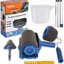 TOURACE 9Pcs/Set Paint Roller Kit with Sticks Paint Roller Pro Transform Your Room in Just Minutes Quickly Decorate Runner Tool Painting Brush Set