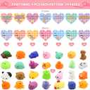 28 Pack Valentines Day Gifts for Kids, Mochi Squishies Party Favor Set with Filled Hearts and Valentines Greeting Cards, Valentine's Day School Prize Party Favor, Classroom Exchange Gift Set