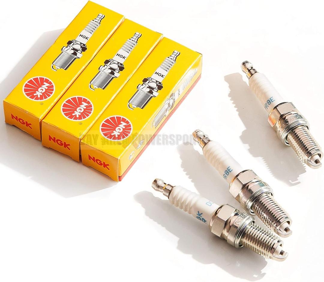 NGK 4339 DCPR8E Compatible With SeaDoo 4-Tec Spark Plug Set All 130 155 185 215 255 260 RXP RXT X GTI GTX Wake GTS GTI 3 Pack