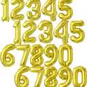 4 x 20 Pcs 16 Inch Number Gold Foil Balloons, 2 Sets of 0-9, Mylar Metallic Balloons Banner Alphabet for Graduation New Year eve Birthday Party Decorations