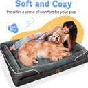 Washable Orthopedic Large Dog Bed - Dog Beds Large Sized Dogs with Removable Cover Waterproof Pet Bed with Bolster for Extra Large Pet