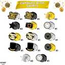 KatchOn, Happy New Year Hanging Swirls 2026 - Pack of 18, NO DIY | New Years Eve Party Supplies 2026 | NYE Decorations 2026 | Happy New Year 2026, NYE Party Favors | Happy New Years Decorations 2026 (Black and Gold With Silver Star)