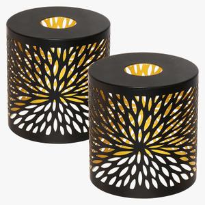 Metal Pendant Lamp Shades Set of 2, Cylinder Lamp Shade Light Fixture Replacement Metal Globe with 1-5/8-Inch Fitter Opening, Diameter 4.75 Height 5.0"