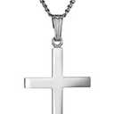 Amazon Essentials Sterling Silver Polished Cross Pendant women Necklace, 16"