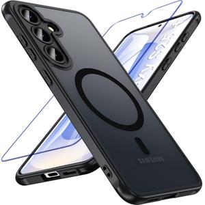 BESINPO for Samsung S25 Plus Case [S25+], Magnetic for Galaxy S25 Plus Case with Screen Protector, Wireless Charging for S25+ Case, Shockproof Slim S25 Plus Phone Cover for Magsafe, Translucent Black