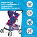 Baby Doll Stroller | Pram for Girls | Umbrella Stroller for Kids - Lightweight Play Carriage for Ages 2+ Years | Baby Doll Accessories with Storage | 22.05-Inch Handle Height, Model KP0280T, Taille unique