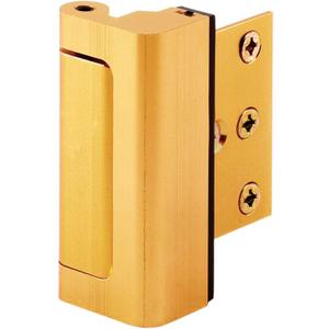 Prime-Line U 10826 Door Reinforcement Lock  Add Extra, High Security to your Home and Prevent Unauthorized Entry  3 Stop, Aluminum Construction, Gold Anodized Finish (Single Pack)