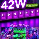 4 Pack LED 42W Black Lights, Blacklight Bars with Plug+Switch+6ft Cord, Light Up 24x24ftx4, Blacklight for Glow Party, Fluorescent Poster, Body Paint, Halloween Decorations, Bedroom, Stage