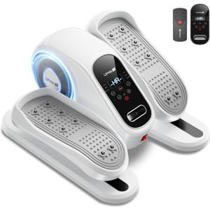 Under Desk Elliptical Machine, Ellipse Leg Exerciser for Seniors, Quiet & Portable Electric Seated Eclipse Exercise Training Machine with Remote, 12 Speeds & Mute Function, Manual & Auto Mode (White)