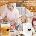 HKJ Chef 4 Pack Extra Large Airtight Food Storage Containers with Lids (6.5L / 220 oz), BPA Free Plastic Kitchen and Pantry Organization Contianers for Cereal Flour and Sugar Storage, Labels & Marker