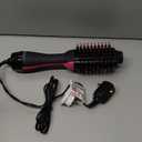 Dual Voltage Hair Dryer Brush with Negative Ion Anti-frizz Styler - Hot Air Volumizer for 110V-120V/220V-240V European and Travel Use (Black/Rose Red)