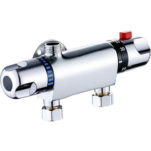 Bathroom Thermostatic Bath Shower Mixer Tap, Bottom 1/2 Outlet Wall Mounted Hot Cold Showering Faucet Temperature Control Valve for Bathroom, RV, Clawfoot Tub