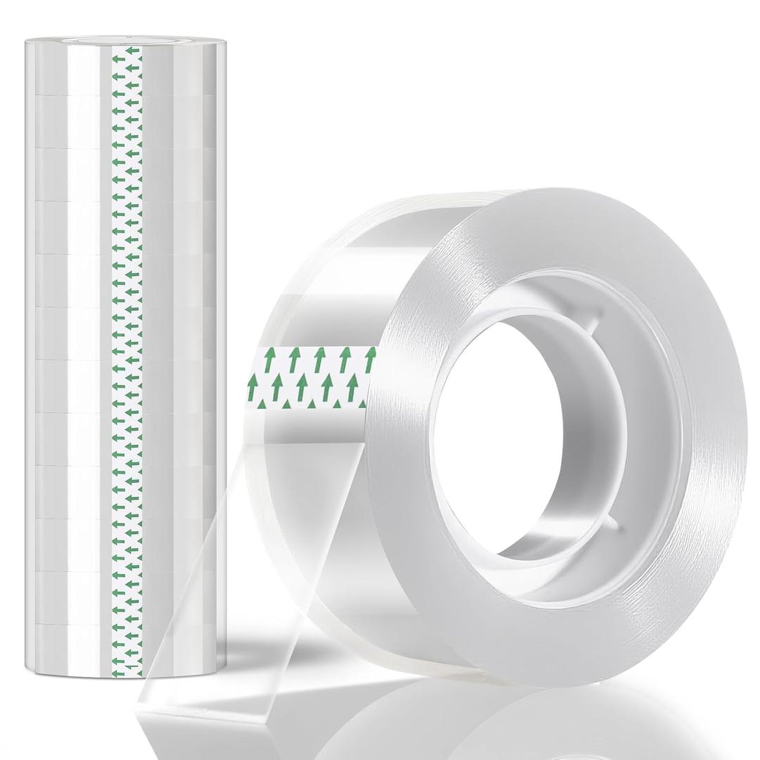 2 x 12 Rolls Transparent Tape Clear Tape Refills Rolls Stationery Tape for Home, School and Office, 3/4 x 1000 Inches, 1 Inch Core