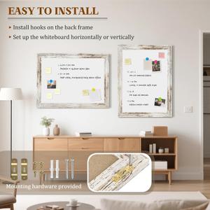 White Board for Wall, 12'' x 18.5'' Magnetic Dry Erase Board, Rustic