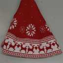 Christmas Tree Skirt 48 Inch Red Rustic Snowflake Reindeer Xmas Tree Skirt, Large Farmhouse Holiday Tree Mat for Christmas Decorations, Winter New Year Party Indoor Outdoor Decor (Red)