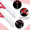 Nuanchu 2 Pcs Clear Vinyl T-Type Seal Strip with Pre-Applied Self Adhesive Backing Bathroom Threshold Water Strip Shower Door Seal for Gap 1/2-73 Long Frameless Shower Door