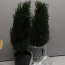 Artificial Topiary Cedar Trees 3FT Tall 2 Set, Outdoor Indoor Faux Pine Shrubs Plants, Realistic Fake Plants Front Porch Decor, Artificial Bushes Cypress for Home Front Door Offices