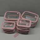 10-Pack Glass Food Storage Containers with Tempered Lids  Borosilicate, Airtight, Oven-Safe (-4F~950F), BPA-Free, 4.4 & 1.6 Cup, Leak-Proof, Dishwasher Safe (Pink)