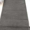 AMOAMI Upgraded Waffle Bath Mat, Super Absorbent Non Slip Bath Mats for Bathroom Floor, Machine Washable Bathroom Rugs with Tassels, Rubber Backed Bathroom Mats, Ultra Soft, 17" x 24", Black