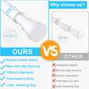 White Tension Curtain Rod for Windows 28 to 48 inch, Adjustable Expandable Pressure Spring Curtain Rod No Drilling, 7/8" Curtain Rod for Bedroom Doorway Closet Door