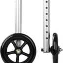 2-Pack Walker Wheels Replacement with Precision Ball Bearings, 6-Inch All-Terrain Wheels for Walkers with Outward-Angled Legs, 7-Level Height Adjustable, 350lbs Heavy Duty, Slip-Resistant Traction